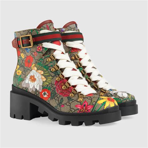 gucci floral ankle boots|Gucci boots embellished.